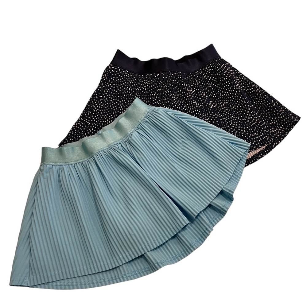 EUC All In Motion Lot of 2 Girls Athletic Accordion Skirts Size XS 4/5.